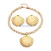 HX6F Shell Jewelry Set with Necklace and Earrings Handmade Accessories for Parties and Weddings Sophisticated Adorment