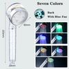3/7 Colors Change Temperature Sensor Led Pressurized Shower Filter High Pressure Turbo Propeller Showerhead Bathroom Accessories
