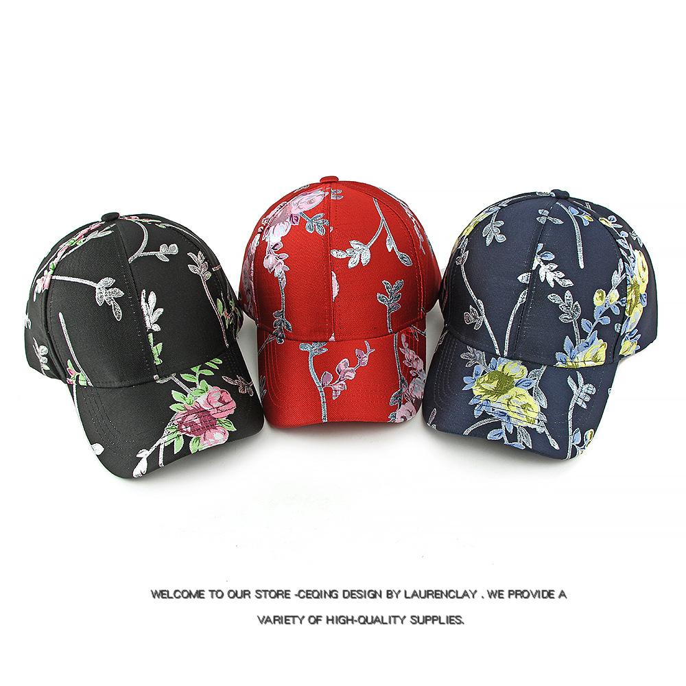 Damen Baseballkappe mit Blumenmuster - Stylischer lässiger verstellbarer Hut für den Alltag/Ausflüge (3 Farboptionen)