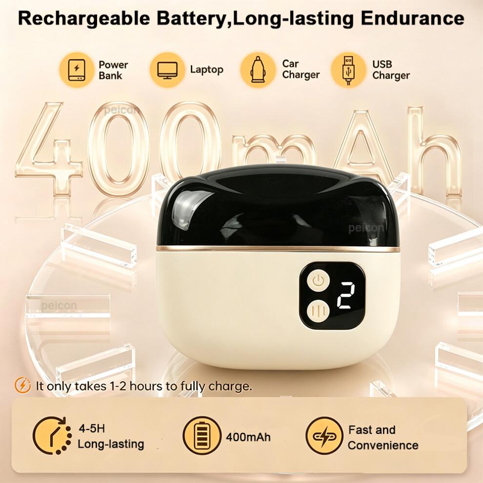 (beige) Elektrische Nagelschere Wiederaufladbarer Elektrischer Nageltrimmer Mini Tragbarer Elektrischer Fingernagelschneider Nagelpolierer mit Beleuchtung