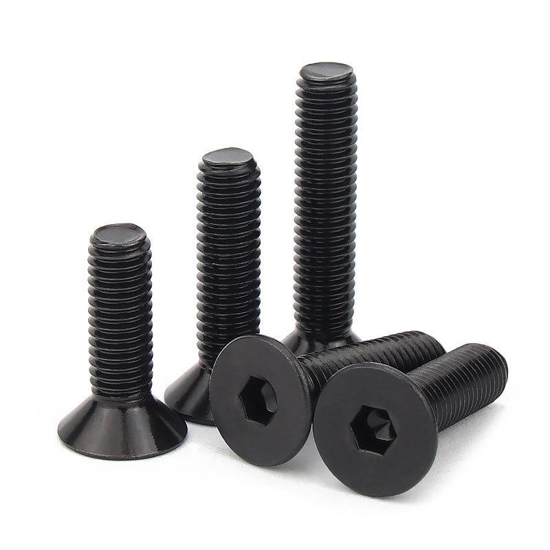 Yigu Black 304 Stainless Steel Extended Flat Head Hex Socket Screws (M2, M3, M4)