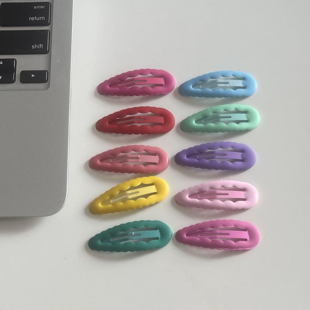 Candy Colored 5cm Wave Drop Oil Clip Adorable Children BB Clip Bangs Hair Clip Sweet Girl Heart Faion Hair Accories