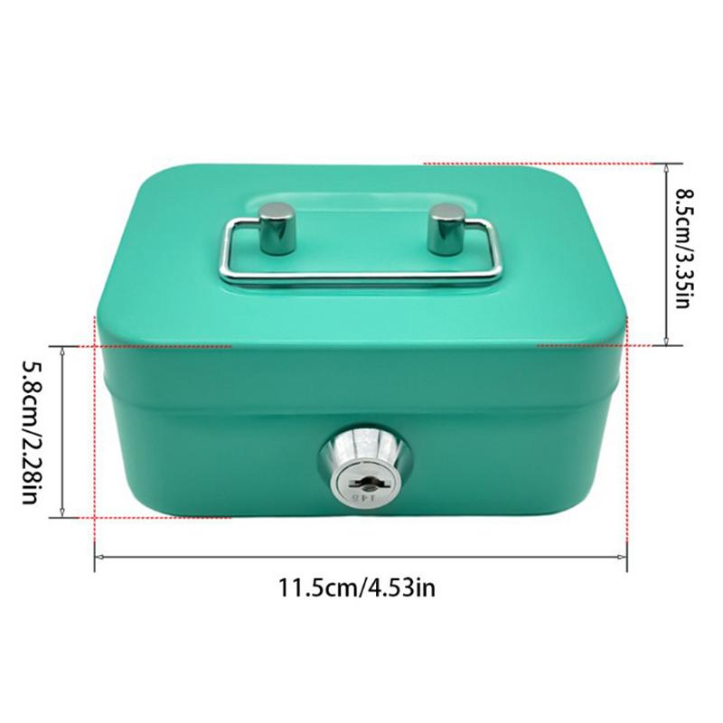 Geldkluis Afsluitbare Geldkist Met Sleutel, Draagbare Spaarpot Van Metaal Kleine Veiligheidsslotdoos Stevige Muntdozen Voor Kinderen