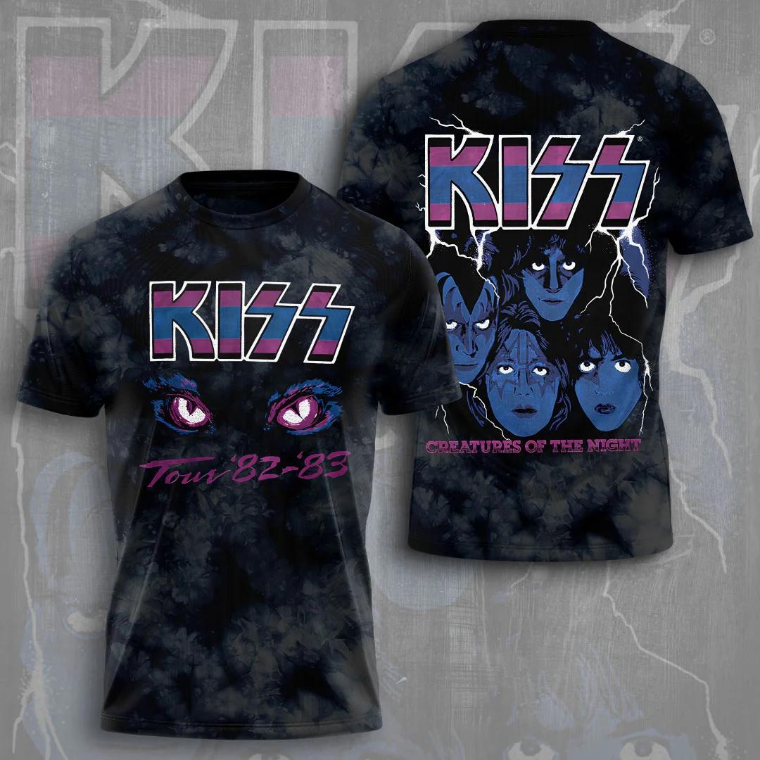 ETST22 Hete Rockband Kiss T-shirts 3D Geprint T-shirt Zomer Mannen Vrouwen Grappig Korte mouw Ronde hals T-shirt Straat Man Tops 6XL