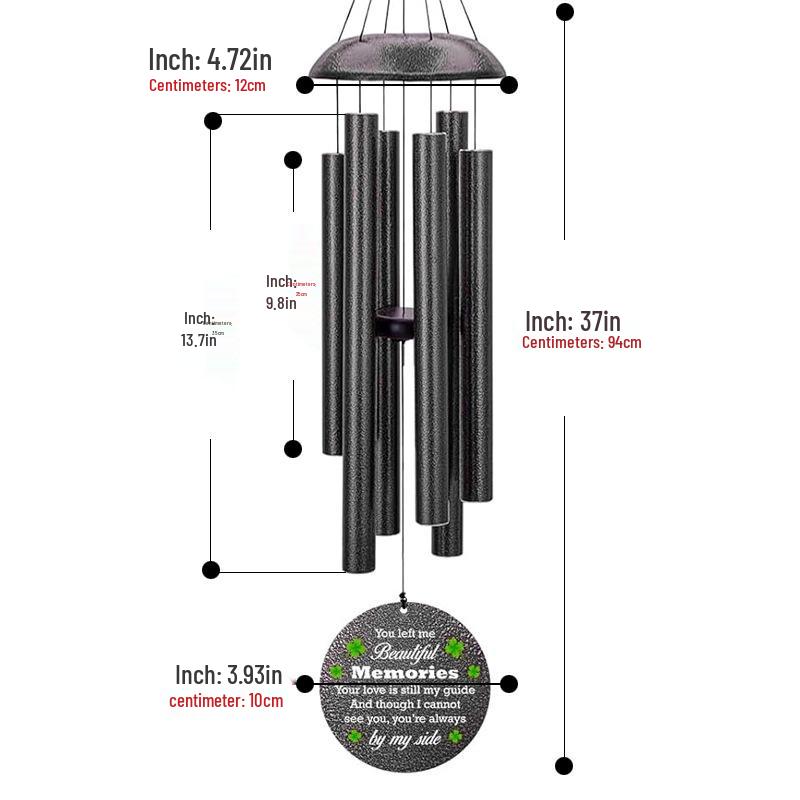 60" Extra Large Tuned Metal Wind Chime for Outdoor Relaxation - Low Tone Memorial Chime