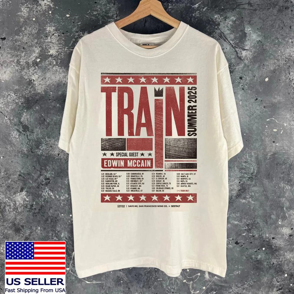 Train Band 2025 North American Tour with Edwin McCain T Shirt Full Size S-5XL Unisex T-Shirt XXXXL