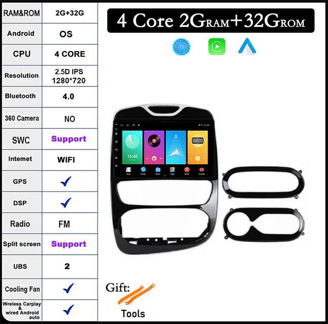 

Android 14 для Renault Clio 3 4 2012 - 2018 Автомобильный радиоприемник GPS-навигация Мультимедиа Стерео Видеоплеер WIFI 4G BT QLED CarPlay Auto