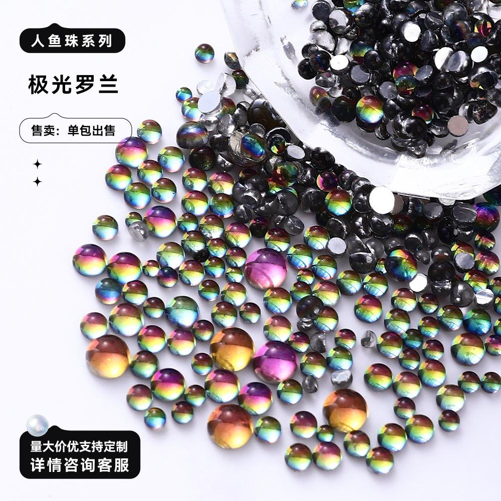 

Diy Nail Man Рыбка Бусина Аврора Симфония Полукруглый жемчужный нейл-арт Пузырьковая бусина Украшения для ногтей Плоское дно Бусины Микс carded fish beads without paper