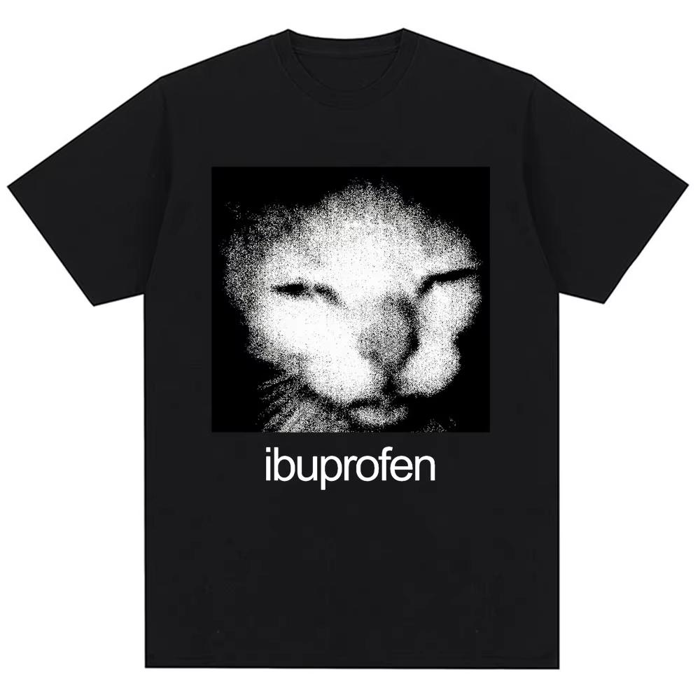 Summer Men's Funny Cat Model Printed T-shirt Neutral Street Holiday Cool Hip Hop Cotton Round Neck Short Sleeve