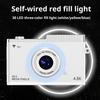 Fotocamera digitale con doppio obiettivo, display IPS, messa a fuoco automatica, zoom, anti-vibrazione, ricaricabile, condivisione wireless, fotocamera selfie Wi-Fi
