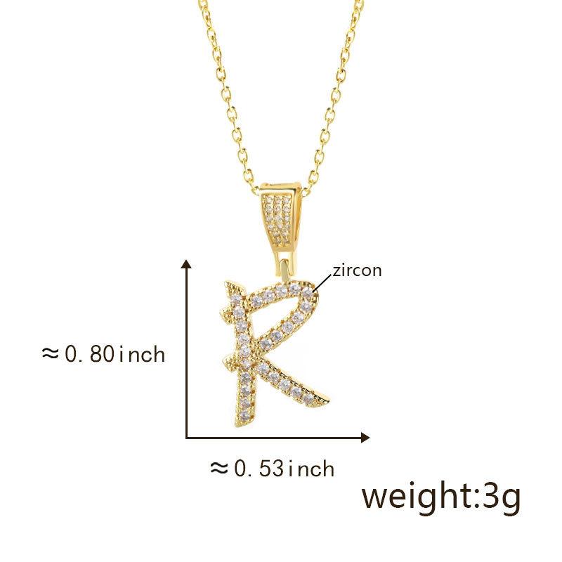Gold Plated Crystal Initial Letter Necklace Personalized Dainty Name Pendant Jewelry