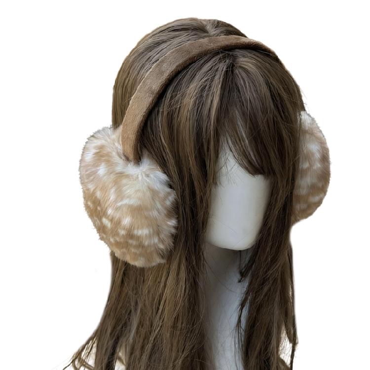 

Warm Deer Pattern Plush Scarf Ear Protector Skin Friendly Faux Collar For Commuting Travel Winter Fashion