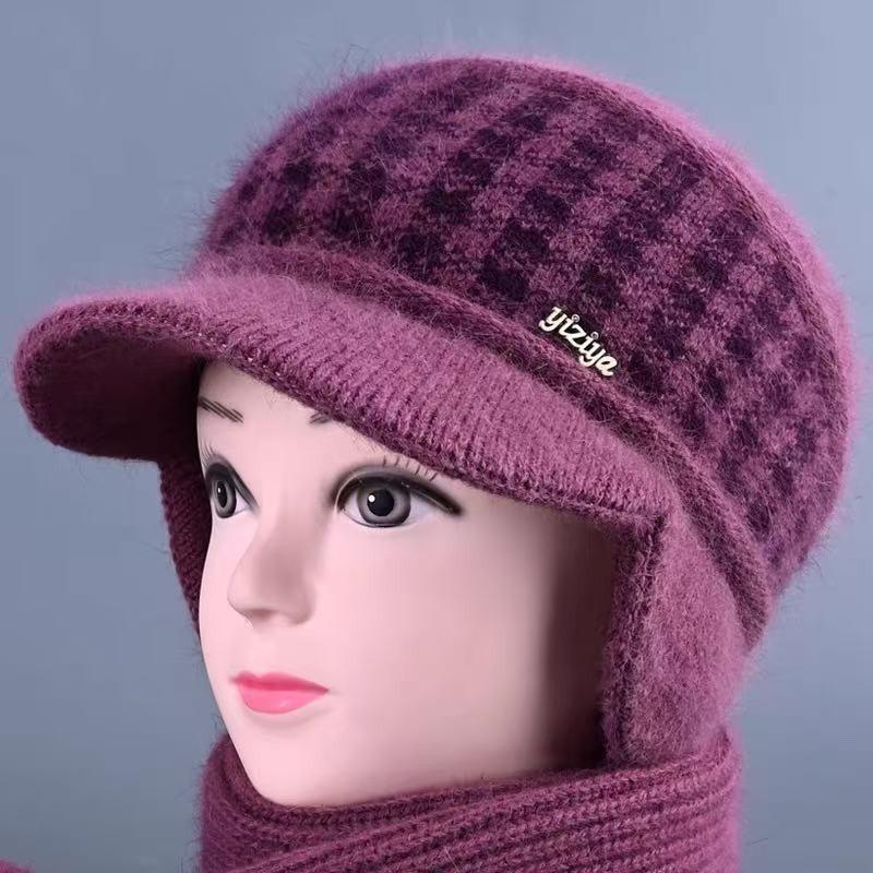 Hat Winter Lady Fleece Warm Knitted Wool Hat Old Hat Fleece Ear Protector