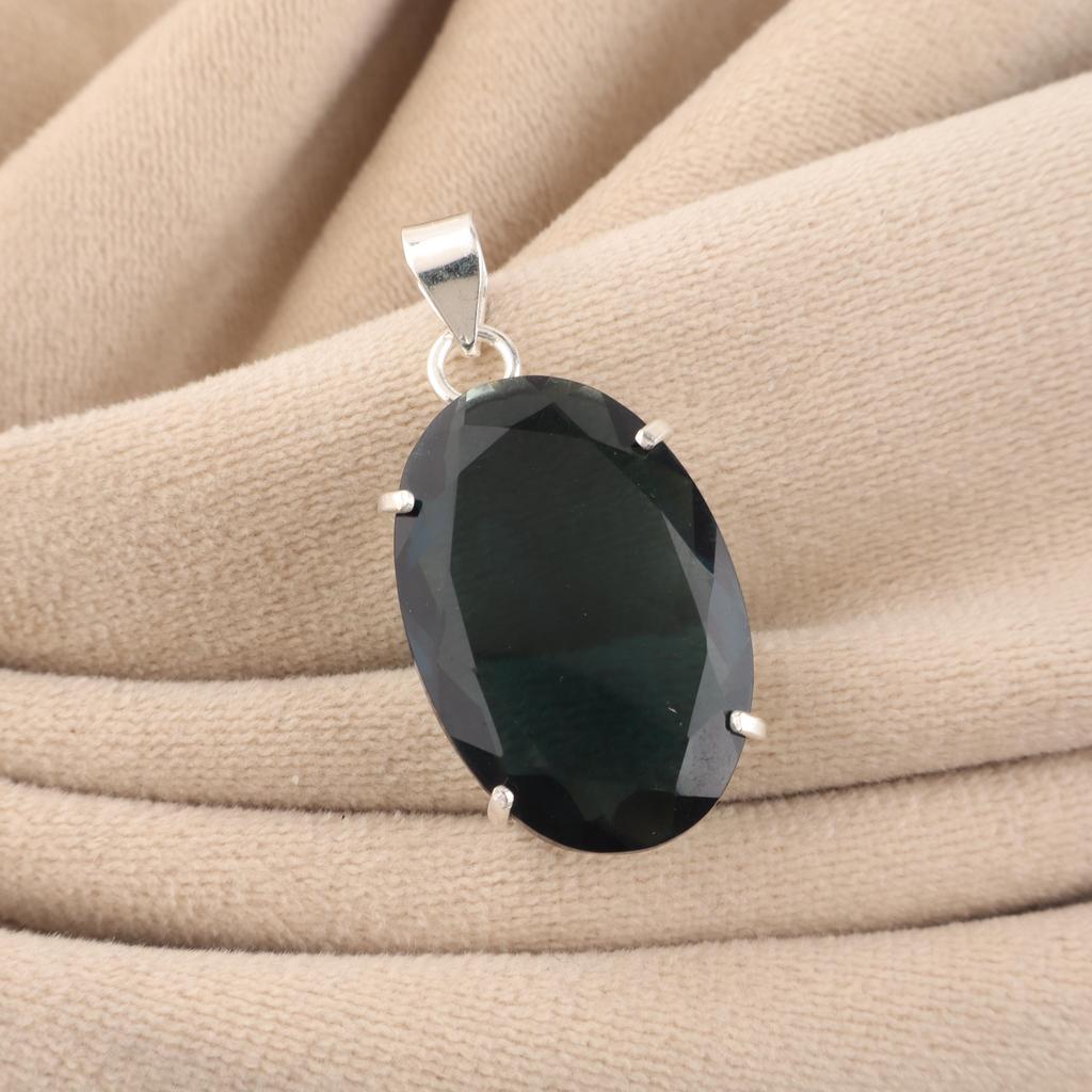 Green Tourmaline Gemstone 925 Sterling Silver Pretty Pendant For Women PP-64-8