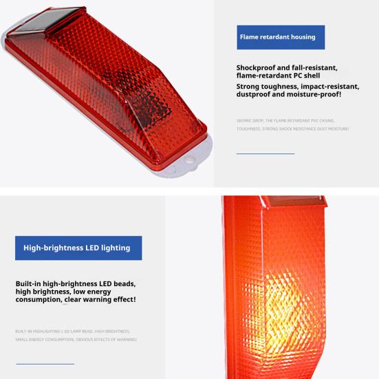 Solar Powered Flashing Warning Safety Strobe Light Enhanced Visibility LED Flashing Beacon for Trucks Barriers