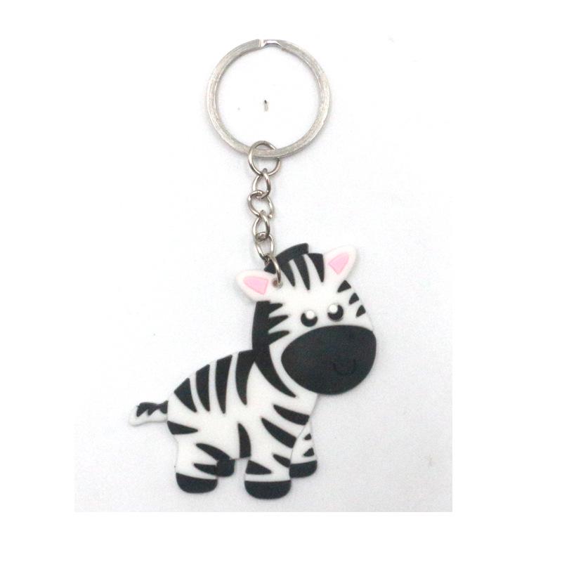 Jungle Animal Cartoon Keychain - Cute PVC Epoxy Pendant for Car Keys