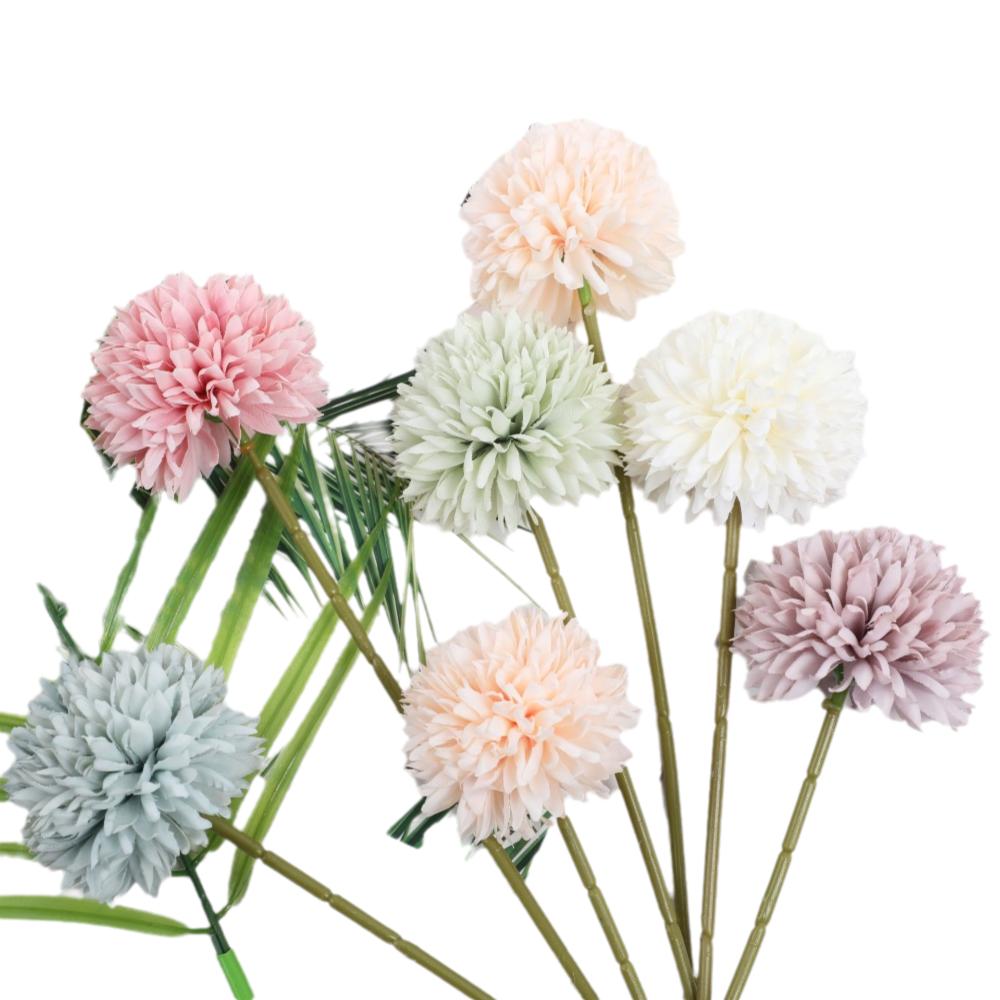 Silk Material Artificial Bouquets 6 Bouquets Ball Shape Fake Ball Chrysanthemum Hydrangea Style Fake Flower