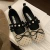 Bow Round Head Evening Sweet Cool Retro Single Shoes Women's Spring and Summer New Ballet Fairy Mary Jane Shoes