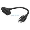 B0KB High Capacity Designs Power Distribution Cord 2ft NEMA 15P Male to C13 IEC320 and Back Mounted Receptacle Daily Use