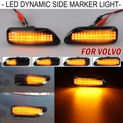 OEM # 30722641 34432641 Dynamic LED Amber Side Marker Blinker Turn Signal Light For Volvo S60 V70 XC90 S80 XC70 1998-2007