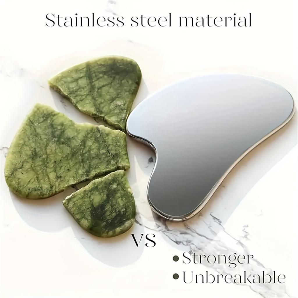4-piece stainless steel scraping massage tool set, battery-free, no electricity required, suitable for face, back and body