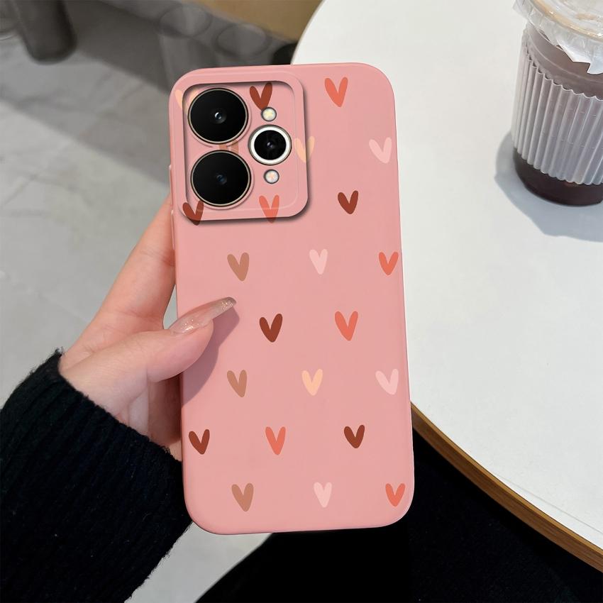 For Realme 15 15T 15X C71 C73 C33 C35 C21Y C25S Note 70 70T Phone Case Fashion Love Heart Patterns Liquid Silicone Protective Shell For Realme Housing