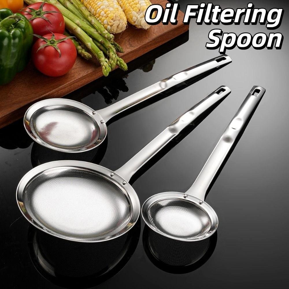 Reusable Stainless Steel Oil Skimmer Oil Filtering Spoon  Restaurant Supplies
