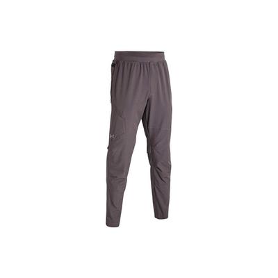 Solid Color Elastic Waist Woven Joggers Men Bottoms Dust-Brown 1378975-057