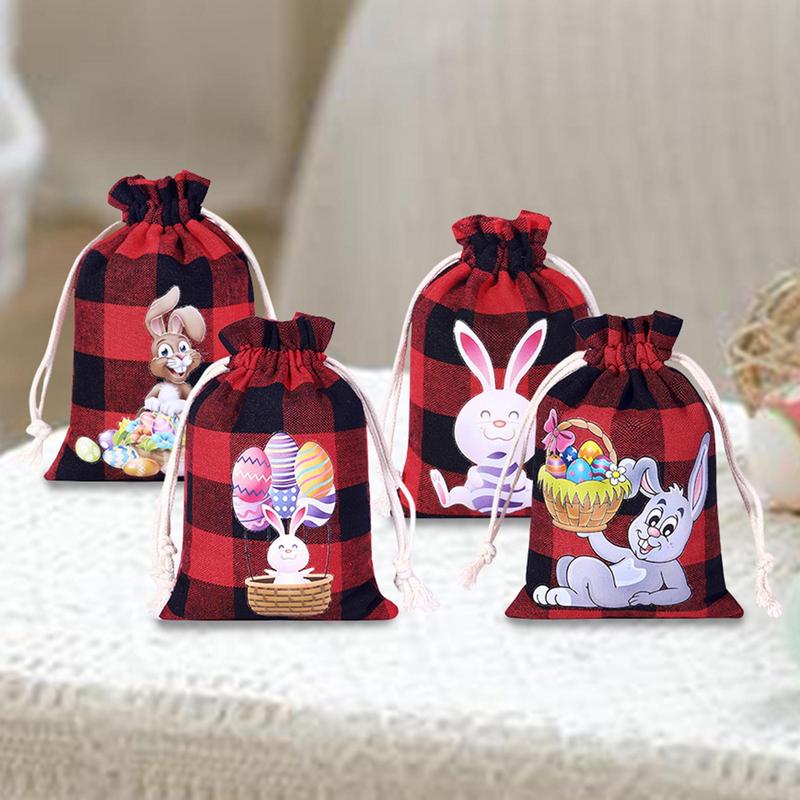 Oster Kordelzugtaschen Oster Süßigkeitentaschen Set von 12 Kordelzugtaschen Osterhase Beutel Schmuck Aufbewahrungstasche Süßigkeit