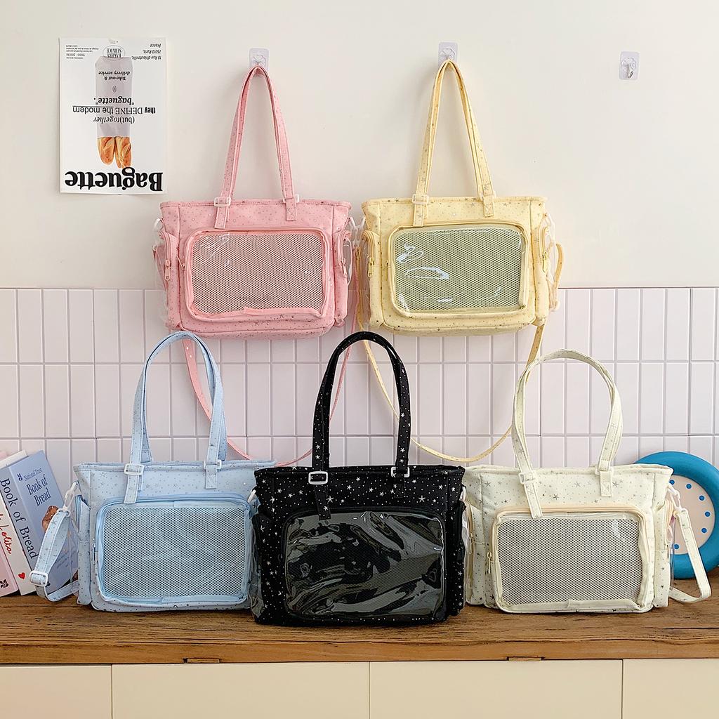 Schoolbag New Japanese Ins High Value Sweet Candy Color Girl Transparent Bar Pain Bag Light Shoulder Bag Messenger Bag
