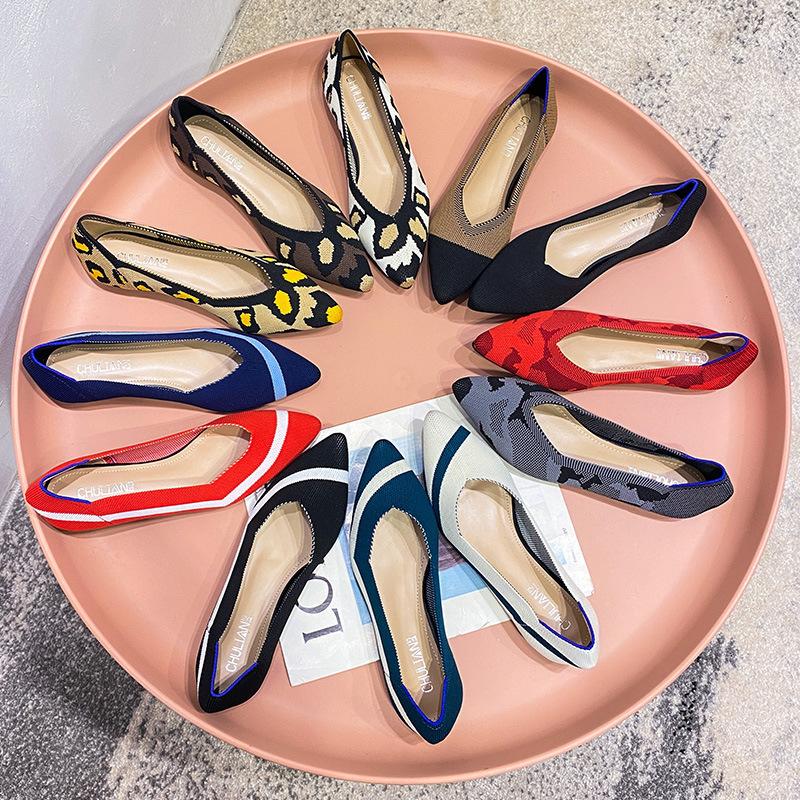 

Туфли-лодочки с острым носком, плетеные, на плоской подошве, дышащие, плетеные туфли-лодочки, леопардовый принт, однотонные туфли с полосками и низким вырезом, женские 34 белый