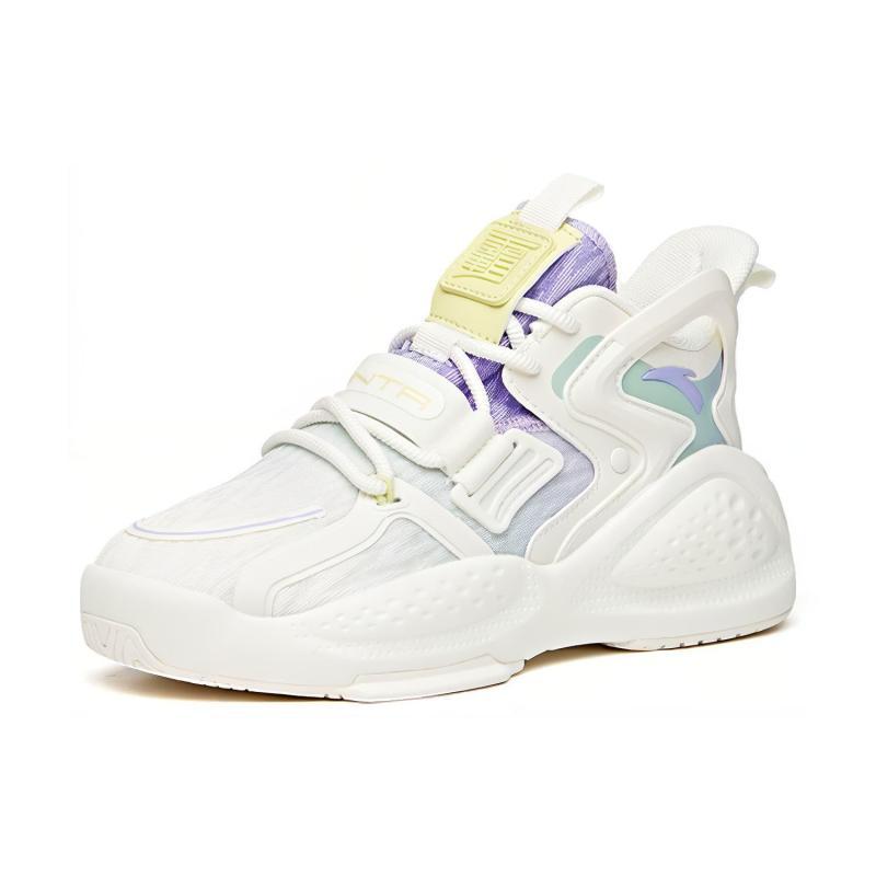 Anta Bastard 2.0 Life Collection Slip-Resistant Coverage Mid-Top Skateboard Shoes Women's Fluorescent Light Green Sneakers 122038081-5