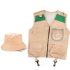 Multicolor Kids Explorer Hat Vest Dress Up Game Cosplay Costumes Kid Outdoor Adventure Kit  Unsex