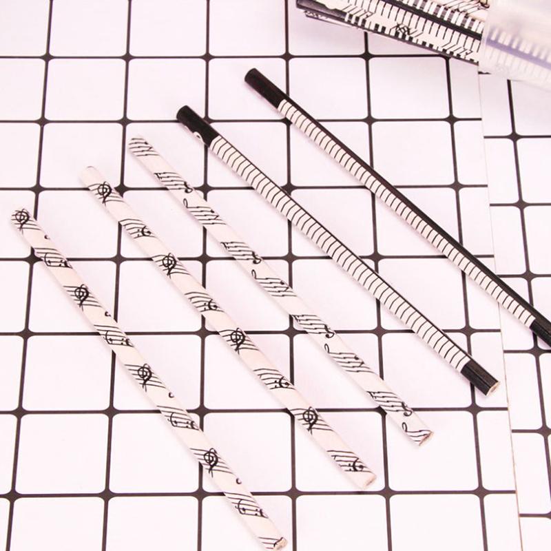 12Pcs Cute Music Notes Piano Hb Wooden Standard Pencils Students Painting Pencil