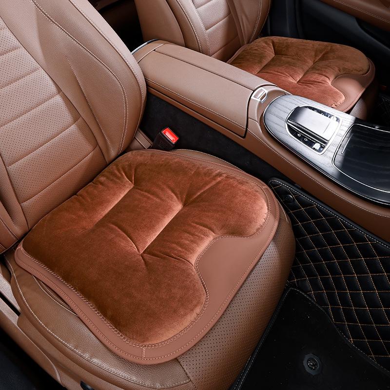 Luxury Flannel Winter Plush Car Seat Cushion for Mercedes-Benz & BMW - Thick, Warm, Three-Piece Rear Set