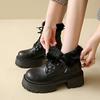 Thick Bottom Motorcycle Winter Boots Women Faux Fur Platform Plush Ankle Boots Woman Outdoor Non-Slip Warm Short Botas Mujer