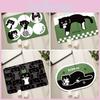 Cartoon Cute Dog Cat Checkered Pattern Diatom Mud Cushion Kitchen Toilet Carpet