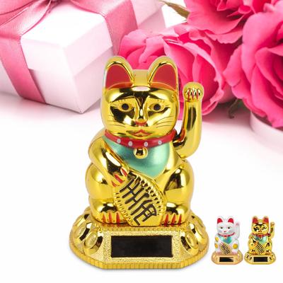 Chinesische Glückskatze Dekoration Winkender Arm Solarlicht Induktion Statue Figur Für Zuhause Auto Ornamente Solar Winkende Katze
