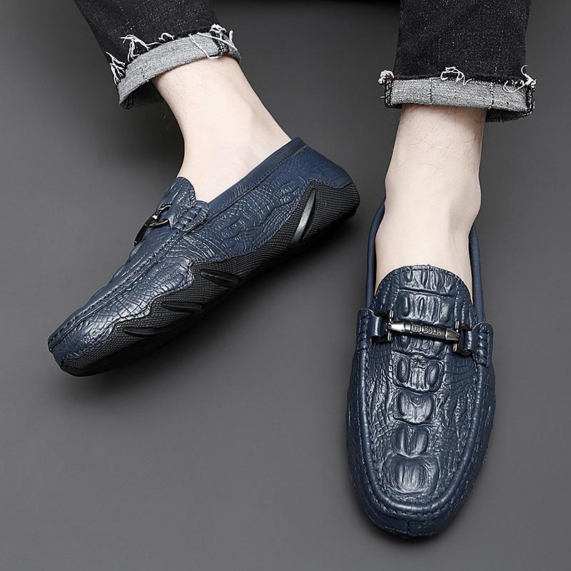 Fashion Leather Men Shoes Luxury Trendy 2024 Casual Slip On Formal Loafers Men Moccasins Italian Black Male Driving Shoes Sneakers