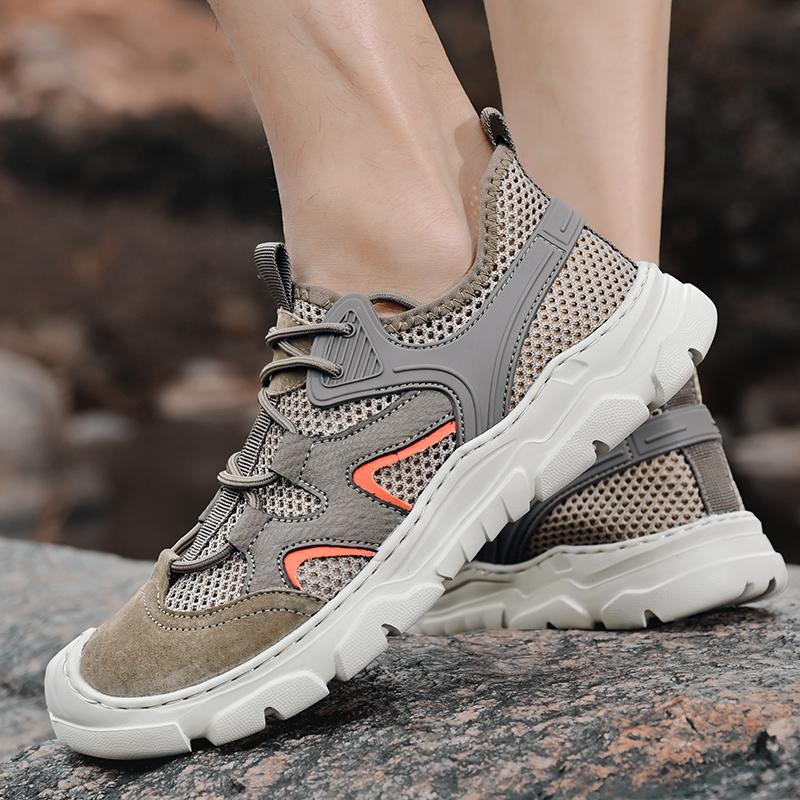 Fashion Outdoor Travel Running Casual Shoes Summer Men's Mesh Sports Shoes Fashion Mountaineering Breathable Lightweight Anti Slip Shoes