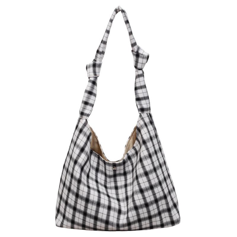 Underarm Bag Women s Large Capacity Plaid Tote Bag Commuter Shoulder Bag