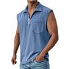 Men's Summer Solid Color Sports Zipper Lapel Vest Men's Sports Casual Vest