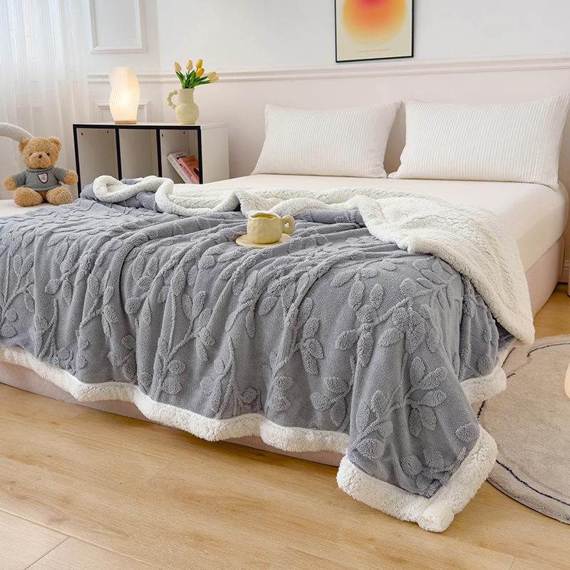 A Tapestry Blanket Polyester Wool Blanket Thickened Warm Leisure Office Nap Blanket Soft Breathable Bedspread Bedclothes