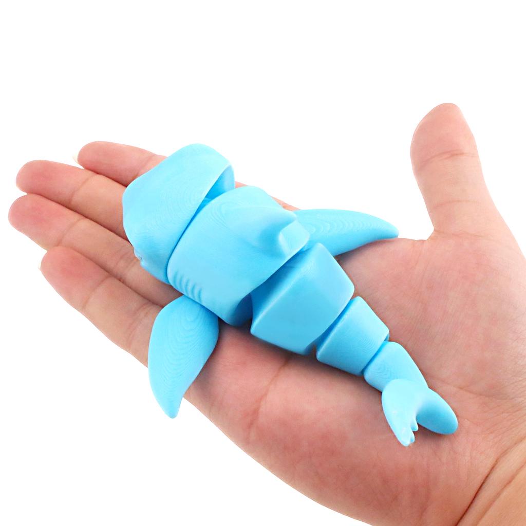 3D Printed Shark With Bad Teeth, Integrated Articulated Joint Movable Toy, Desktop Decorative Gift
