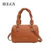 Fashion PU Embossed Stone Pattern Shoulder Bag Portable Crossbody Boston Pillow Bag