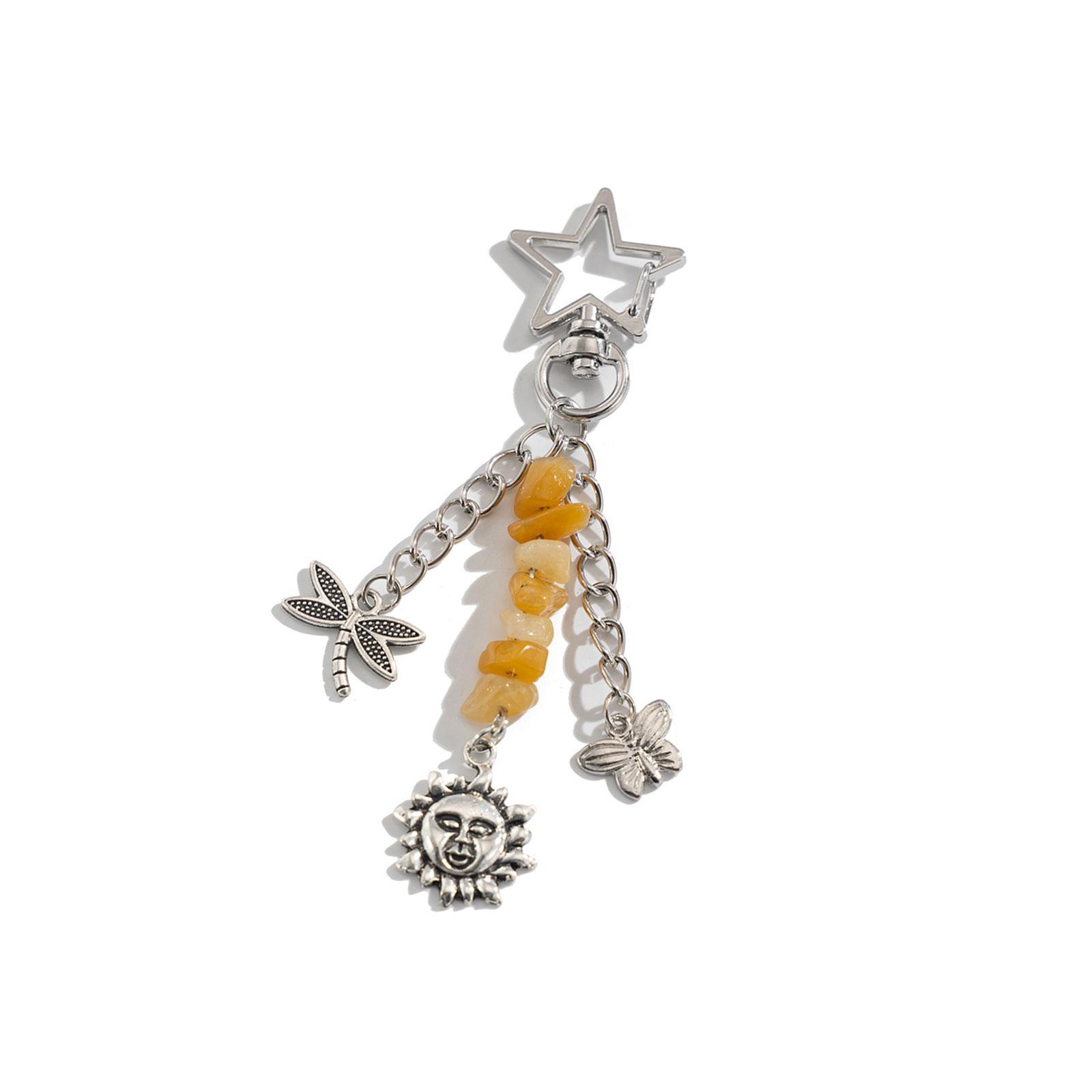 

Bohemian Chic Moon Sun Pendant Keyring for Women and Girls with Colorful Beads Geometric Designs Jewelry Gifts 3