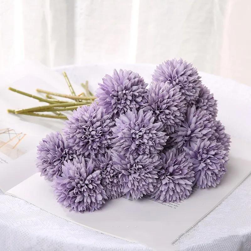 

5Pcs Hydrangea Artificial Flowers Bouquet Fake Flowers for Home Vase Decor Garden Wedding Decoration Outdoor Flower Arrangement фиолетовый