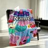 Custom Name Personalized Peppa Pig Print Blankets, Home Decor, Bedroom, Sofa, Camping, Couch, Gifts for Birthday Christmas