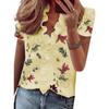 Womens V Neck Ruffle Star Printed Short Sleeve T Shirt Ladies Blouse Shirts Tops