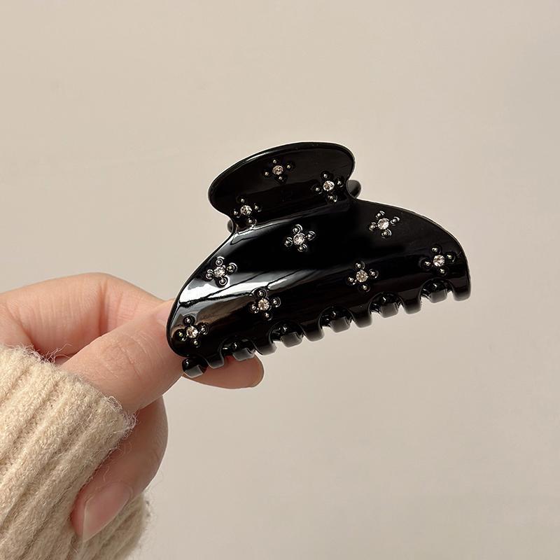 

Sweet Rhinestone Hair Claws Vintage Elegant Crystal-Embellished Hair Clips for Women Simple Hair Accessories for Daily Party чорний